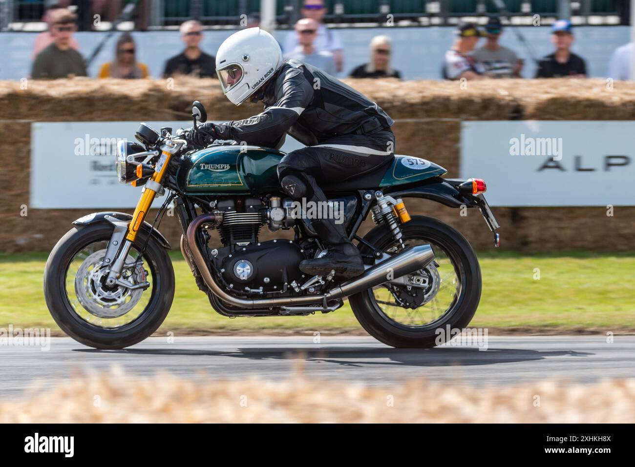 Triumph Thruxton Final Edition Motorrad beim Goodwood Festival of Speed 2024 Motorsport Event in West Sussex, Großbritannien Stockfoto