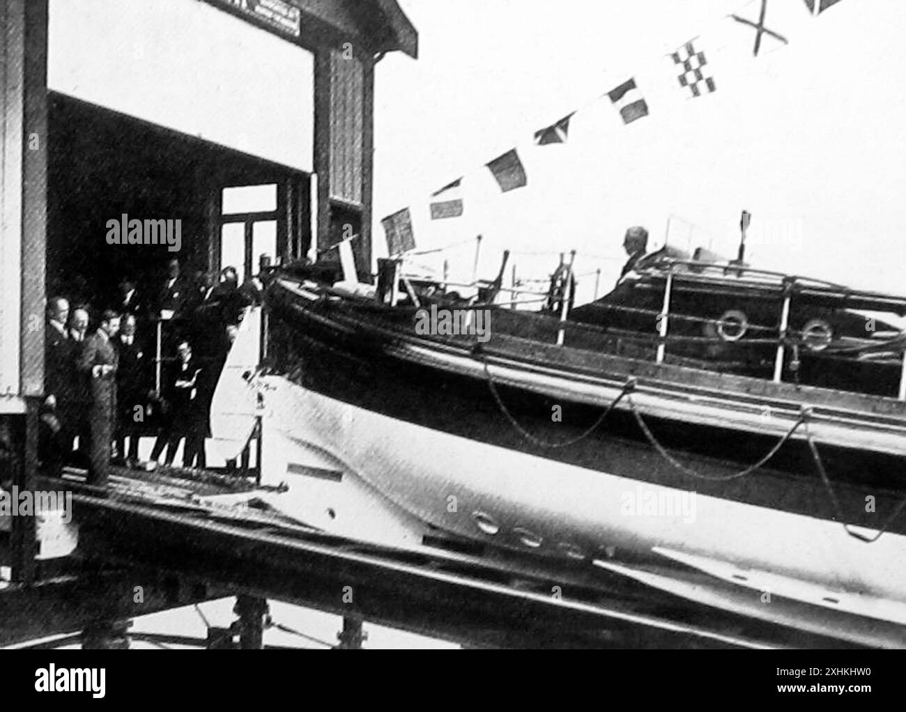 Prinz George bei der Namenszeremonie des Rettungsbootes Clacton-on-Sea, Anfang der 1900er Jahre Stockfoto