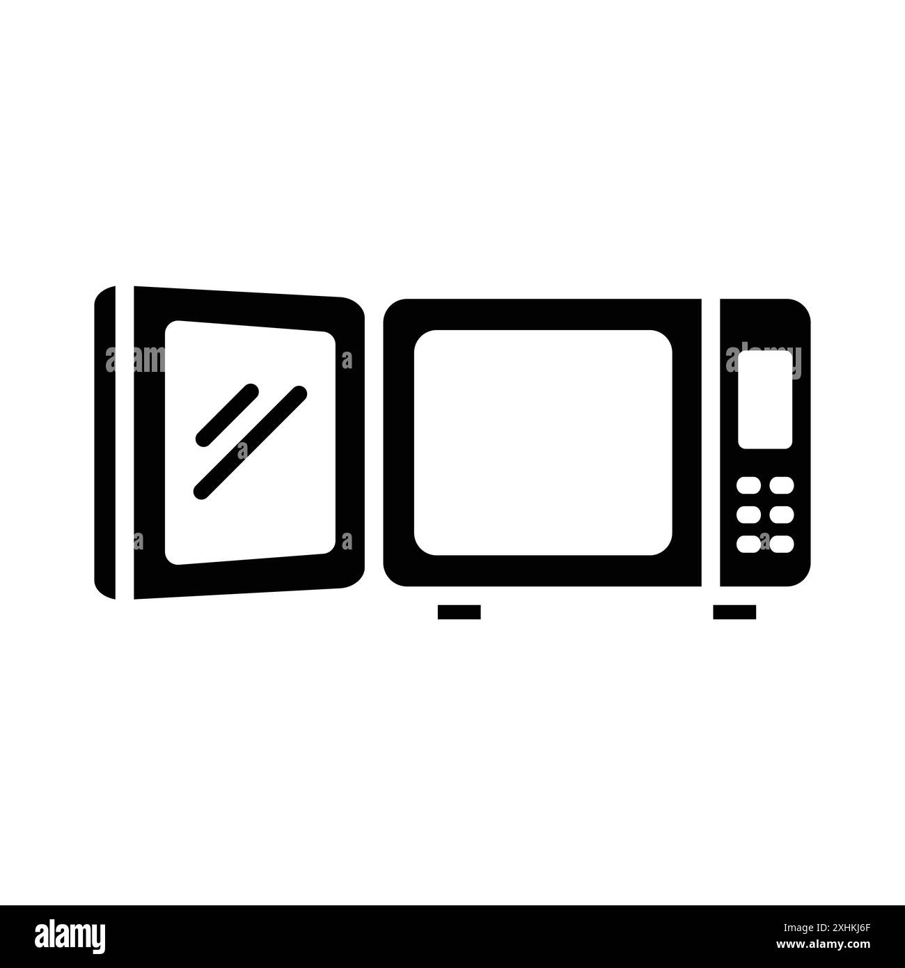 Mikrowellen-Symbol-Vektor-Designvorlage in weißem Hintergrund Stock Vektor