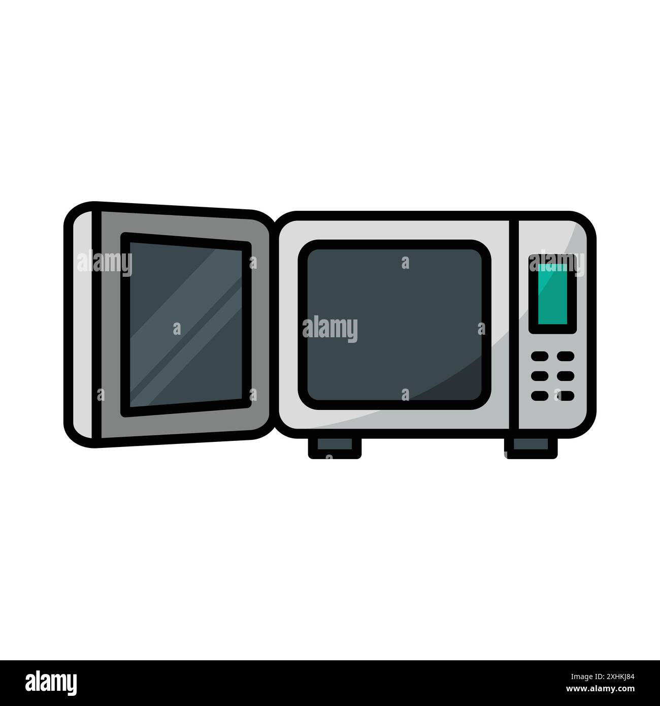 Mikrowellen-Symbol-Vektor-Designvorlage in weißem Hintergrund Stock Vektor