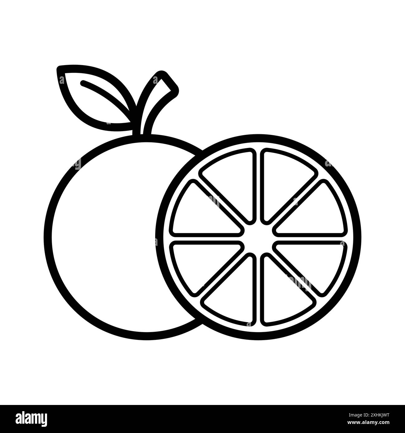 Orange Frucht Symbol Vektor Design Vorlage in weißem Hintergrund Stock Vektor