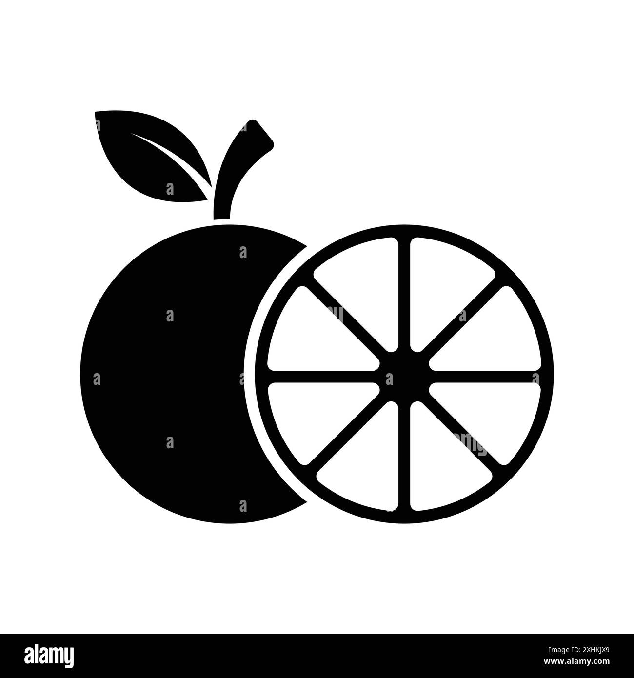 Orange Frucht Symbol Vektor Design Vorlage in weißem Hintergrund Stock Vektor