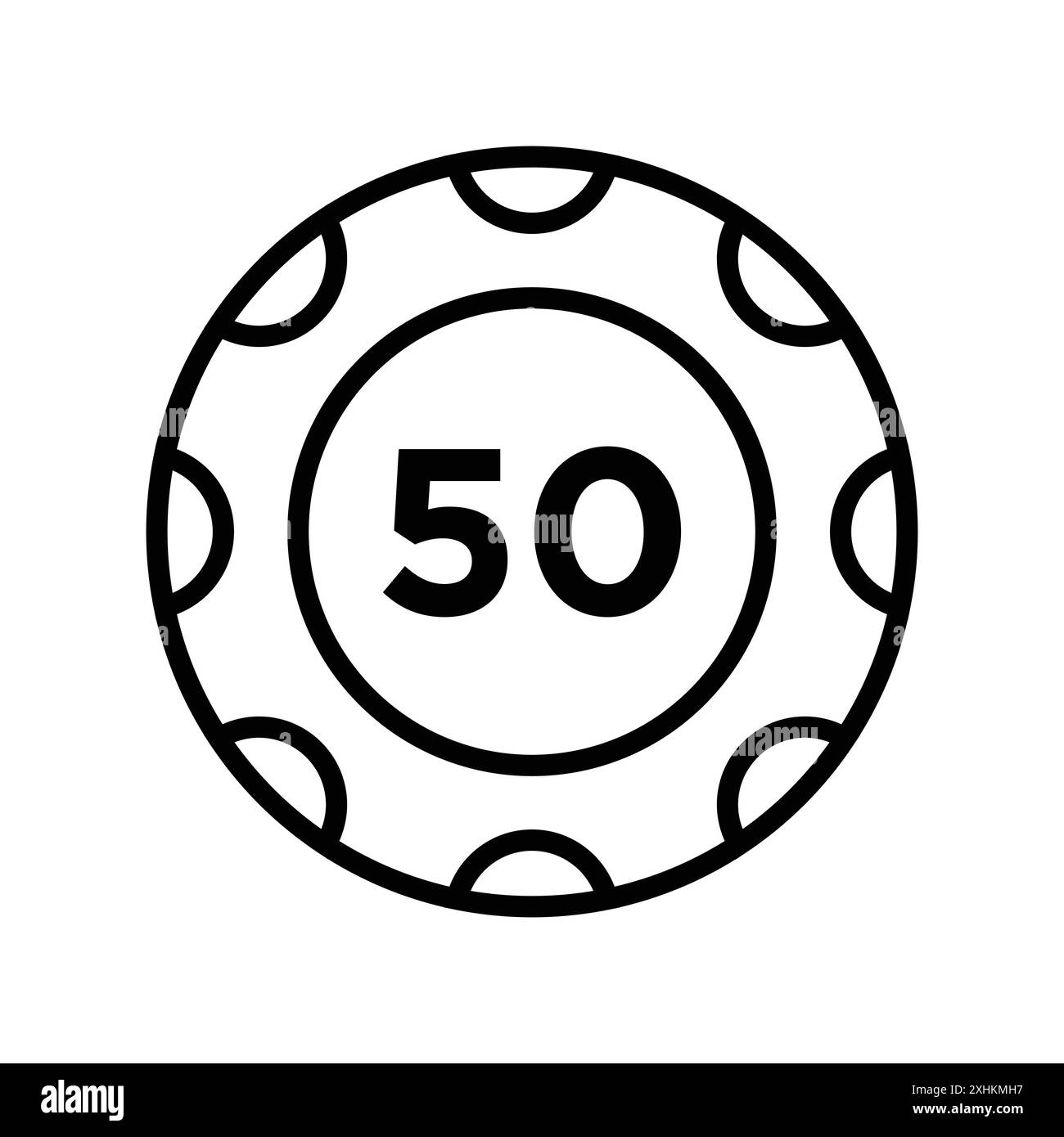 Poker Chip Symbol Vektor Design Vorlage in weißem Hintergrund Stock Vektor