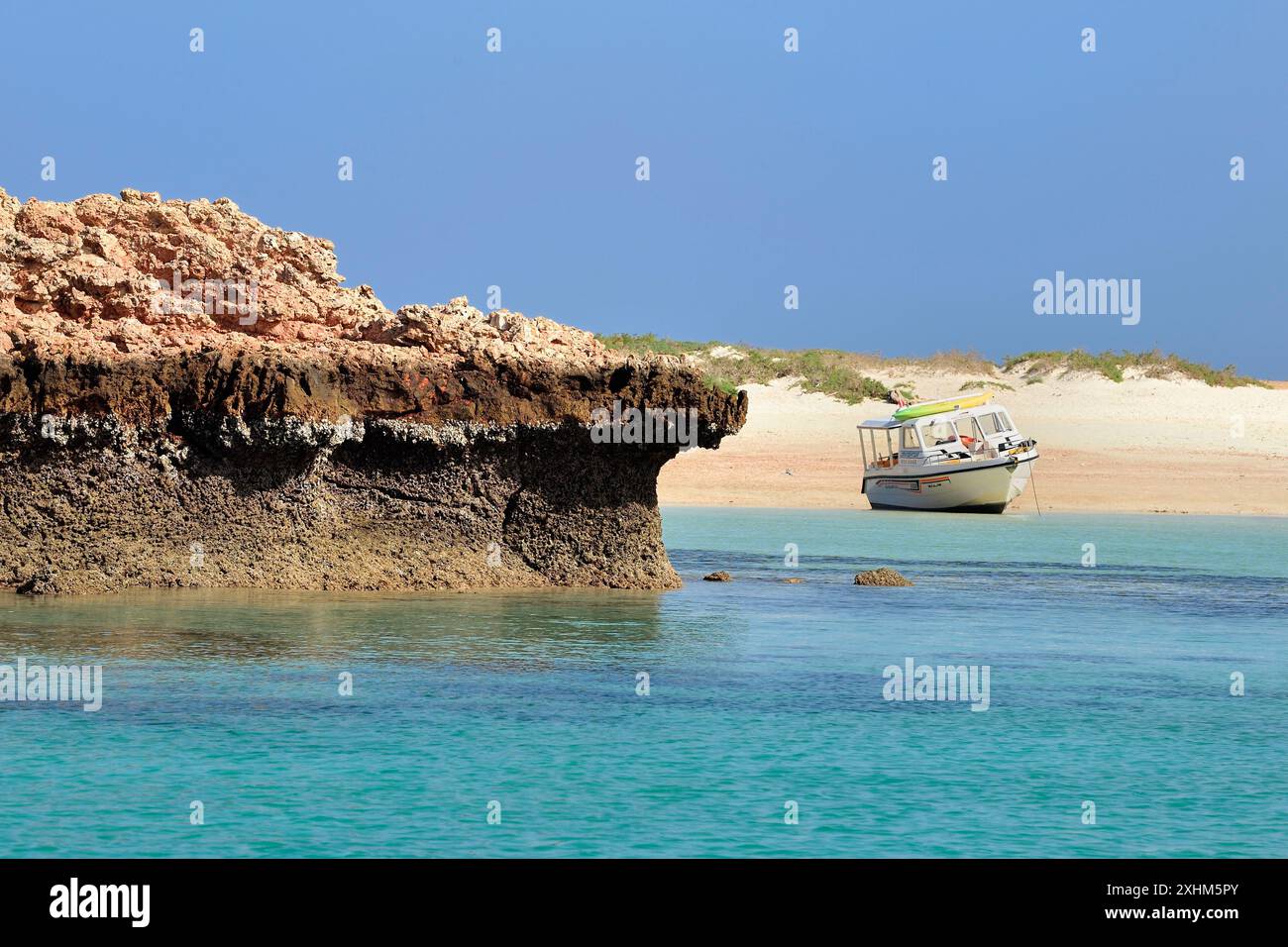 Sultanat Oman, Gouvernement Muscat, Naturschutzgebiet der Daymaniyat-Inseln, Strand Stockfoto