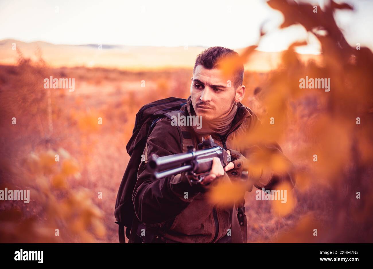 Herbstjagd. Hunter in der Herbstjagd Saison. Jagdsaison geschlossen und geöffnet. Jagd in den USA. Stockfoto