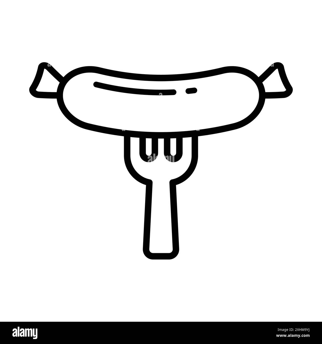 Wurstsymbol Vektor-Designvorlage in weißem Hintergrund Stock Vektor