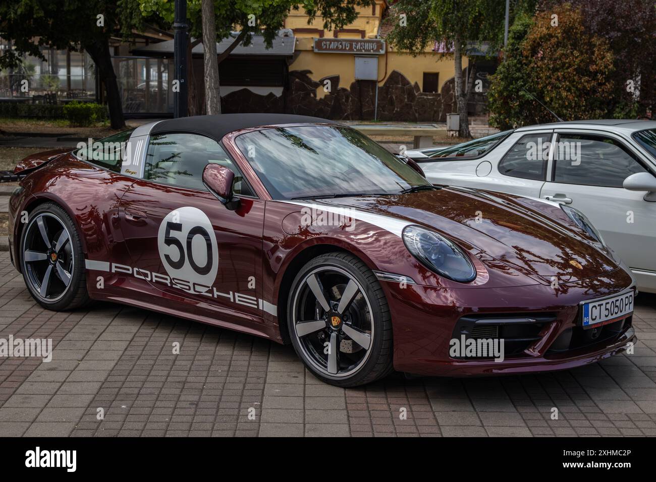 Porsche 911 Targa auf der Veranstaltung „Classic Cars“ in Pomorie, Bulgarien Stockfoto