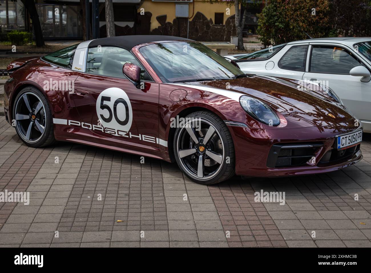 Porsche 911 Targa auf der Veranstaltung „Classic Cars“ in Pomorie, Bulgarien Stockfoto