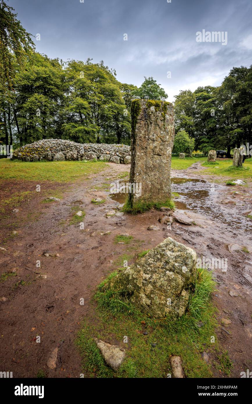 Die Bronzezeitliche Clava Cairns, Inverness, Schottland Stockfoto