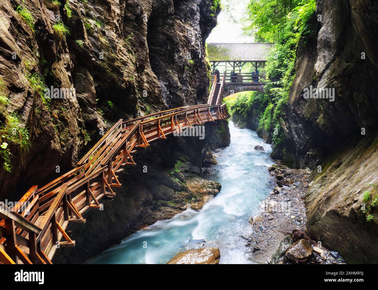 Sigmund Thun Schlucht. Kaskadental der wilden Kapruner Ache bei Kaprun, Österreich. Stockfoto