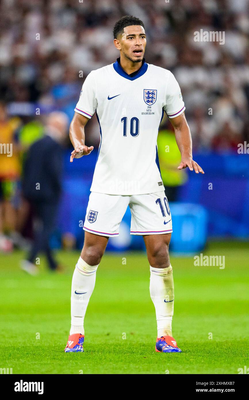 Berlin, Deutschland. Juli 2024. Fußball, UEFA Euro 2024, Europameisterschaft, Finale, Spanien - England, Olympiastadion Berlin, Englands Jude Bellingham gestikuliert. Quelle: Tom Weller/dpa/Alamy Live News Stockfoto