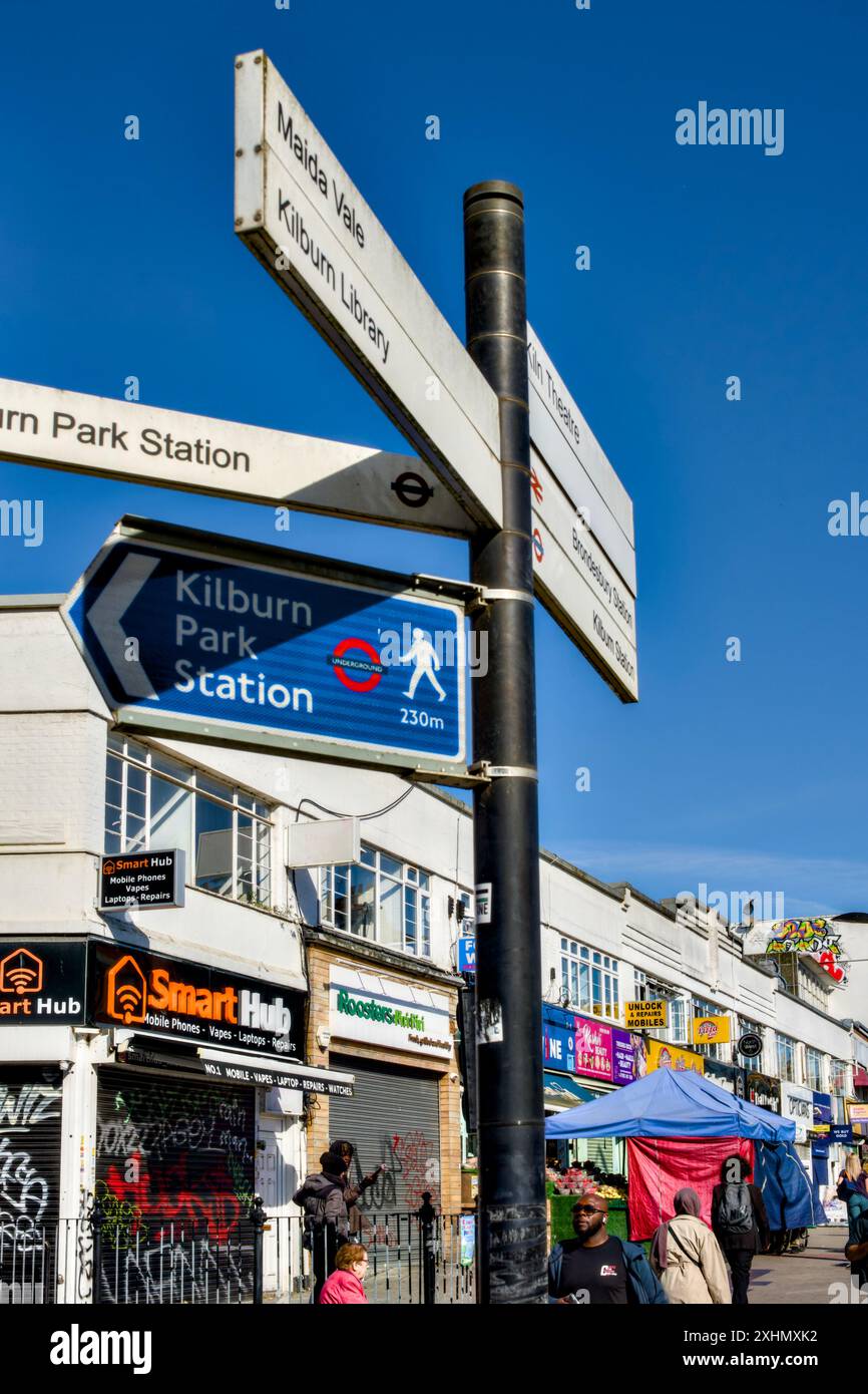Kilburn High Road, Borough of Brent, London, England, Großbritannien Stockfoto