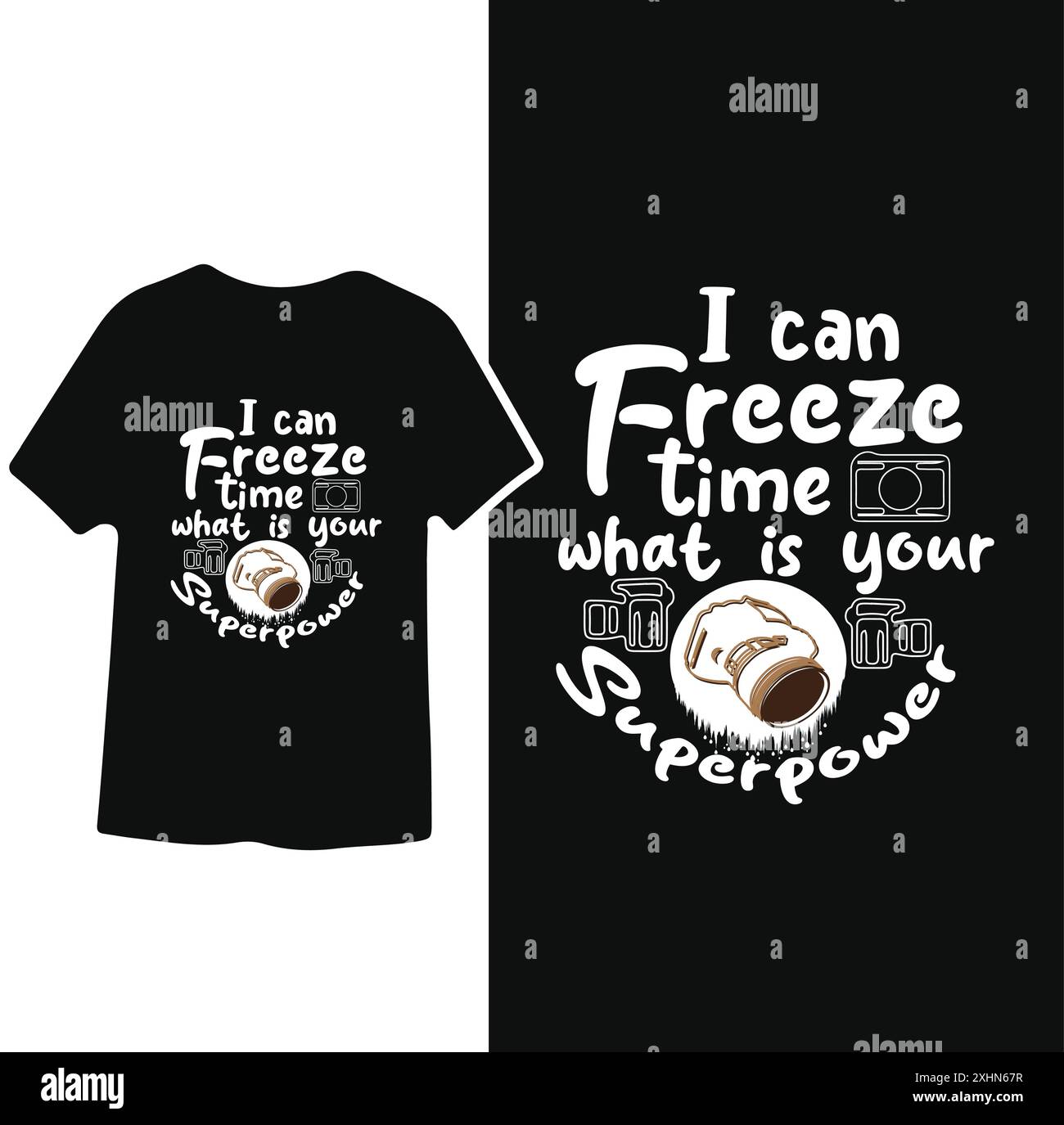 Ich kann die Zeit einfrieren, was ist deine Superkraft, Fotografie T-Shirt Design Stock Vektor