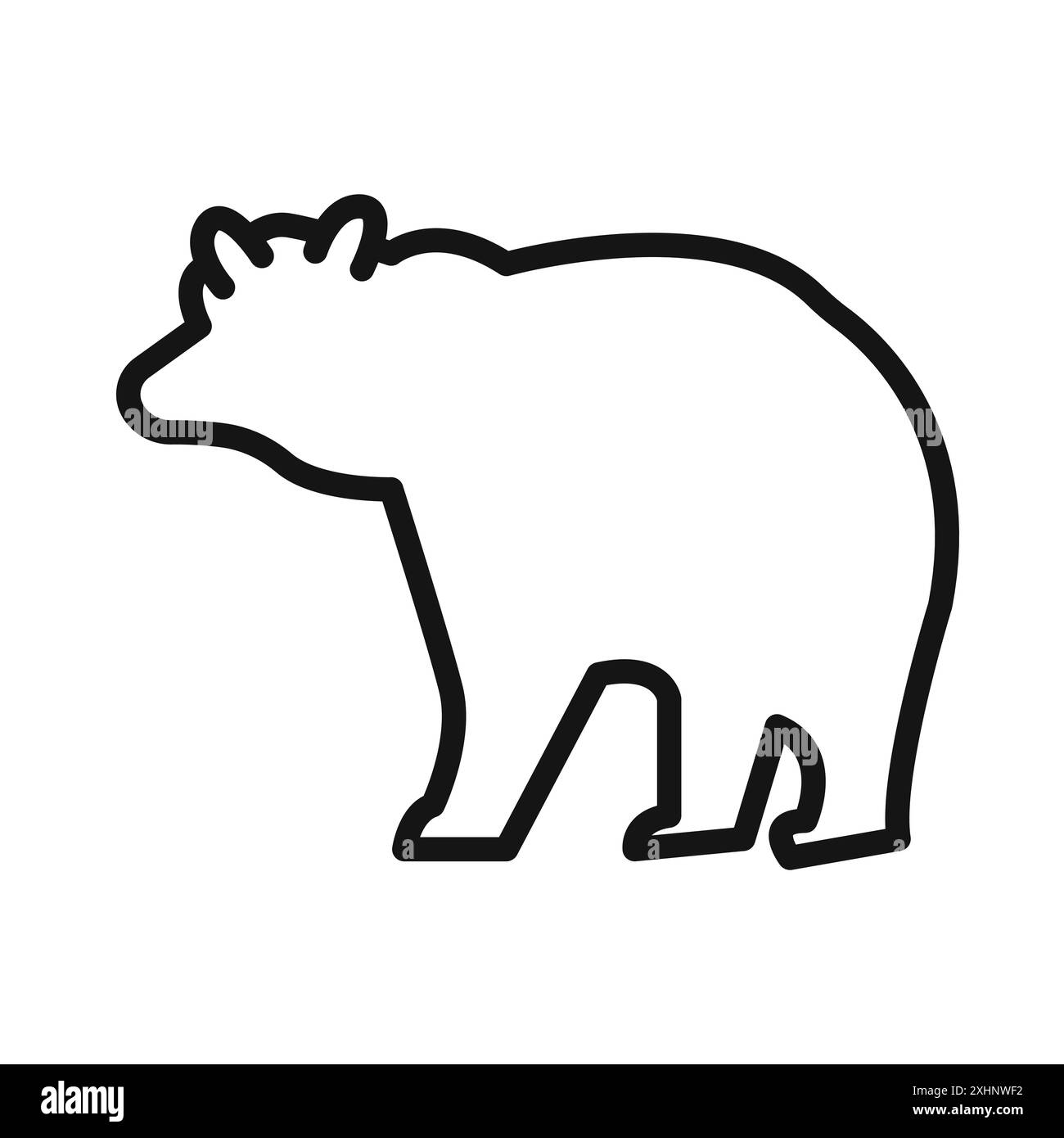 Bärensymbol Black Line Art Vektor in schwarz-weiß Umrissset Collection Schild Stock Vektor