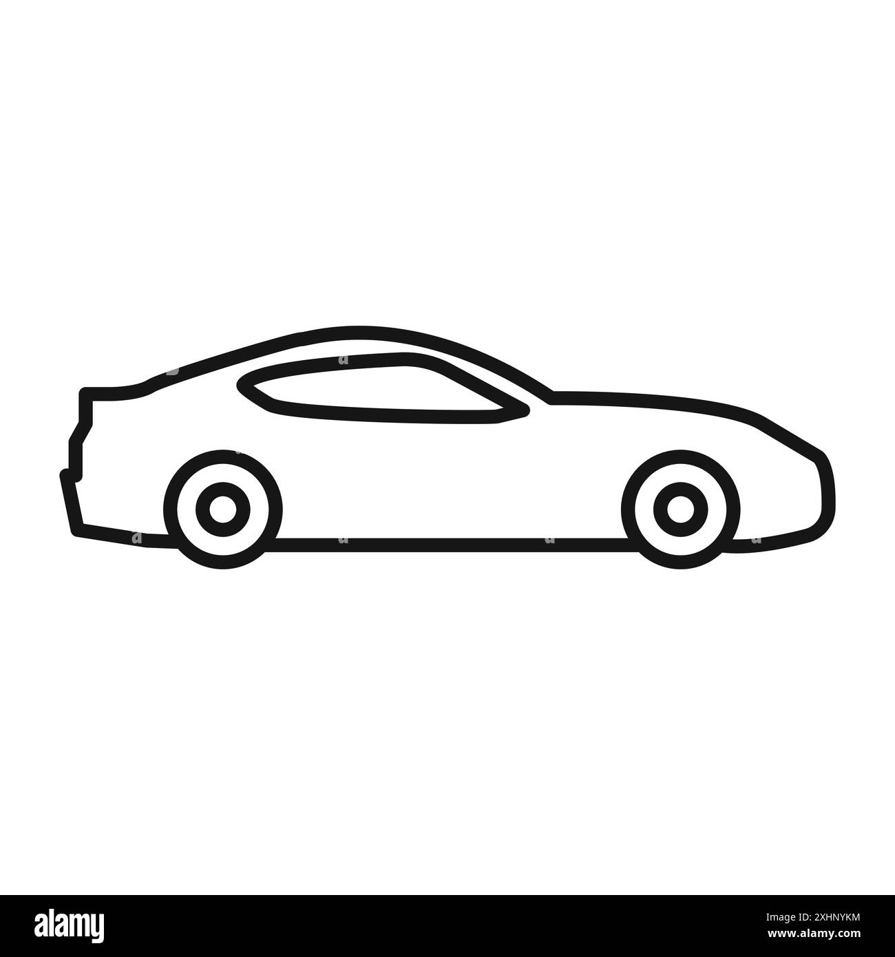 Sportwagen-Ikone Black Line Art Vektor in schwarz-weiß Umrissset Collection Schild Stock Vektor