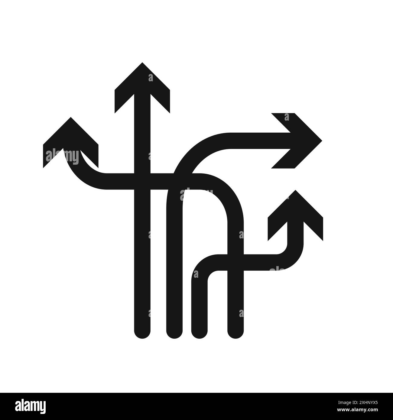 Flexibilitätssymbol Black Line Art Vektor in schwarz-weiß Umrissset Collection Schild Stock Vektor