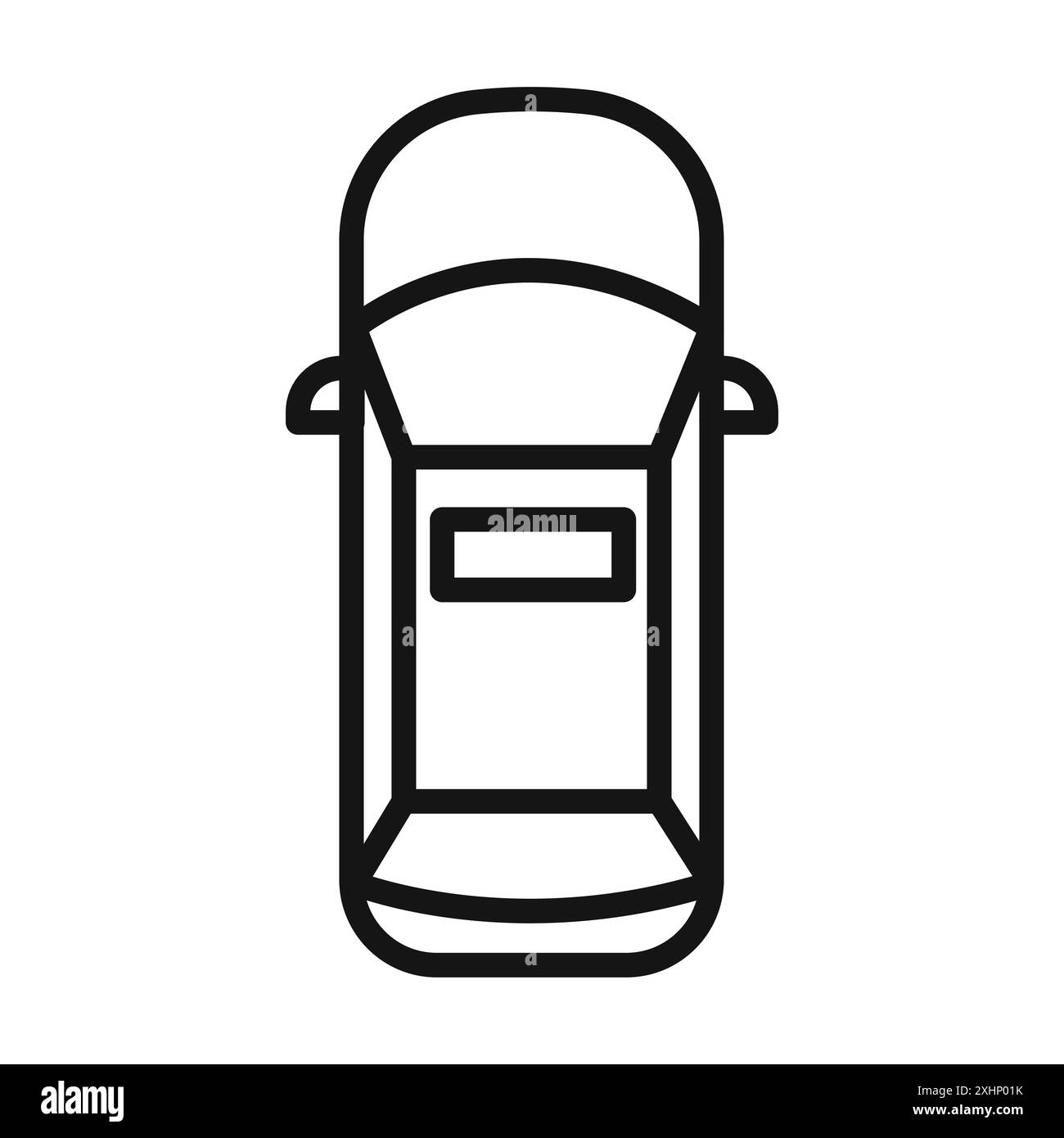 Draufsicht Car Icon Black Line Art Vektor in schwarz-weiß Umriss Set Collection Schild Stock Vektor