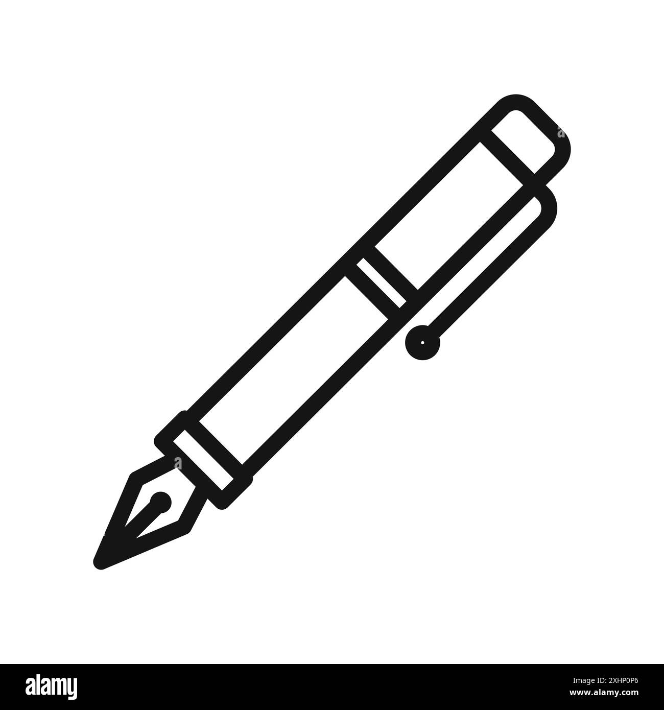 Stiftsymbol Schwarzer Linie Kunstvektor in schwarz-weiß Umrissset Sammlungsschild Stock Vektor