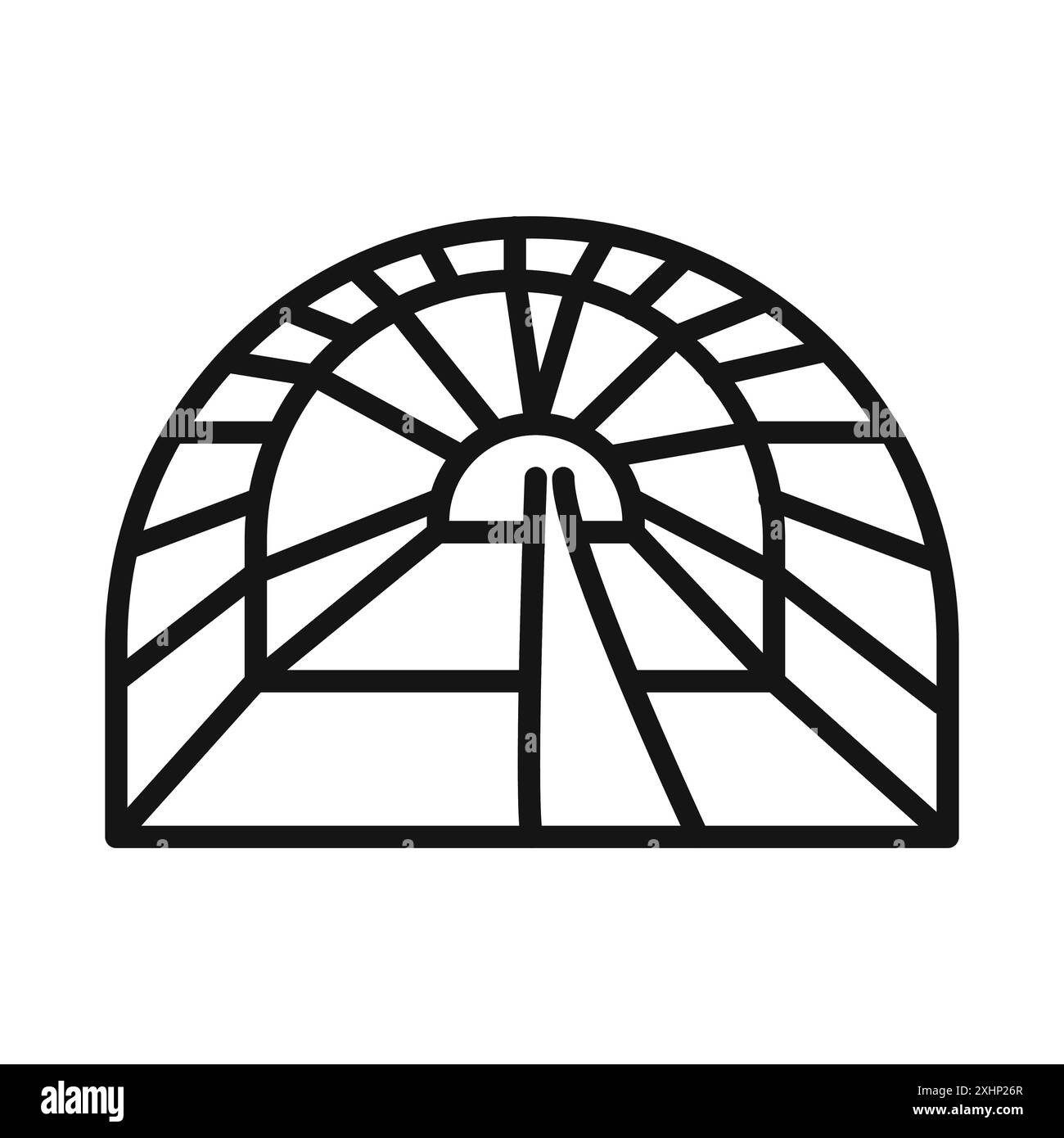 Symbol der Tunnel Mining Industrie Schwarzer Linie Kunstvektor in schwarz-weiß Umrisse Set Sammlungsschild Stock Vektor