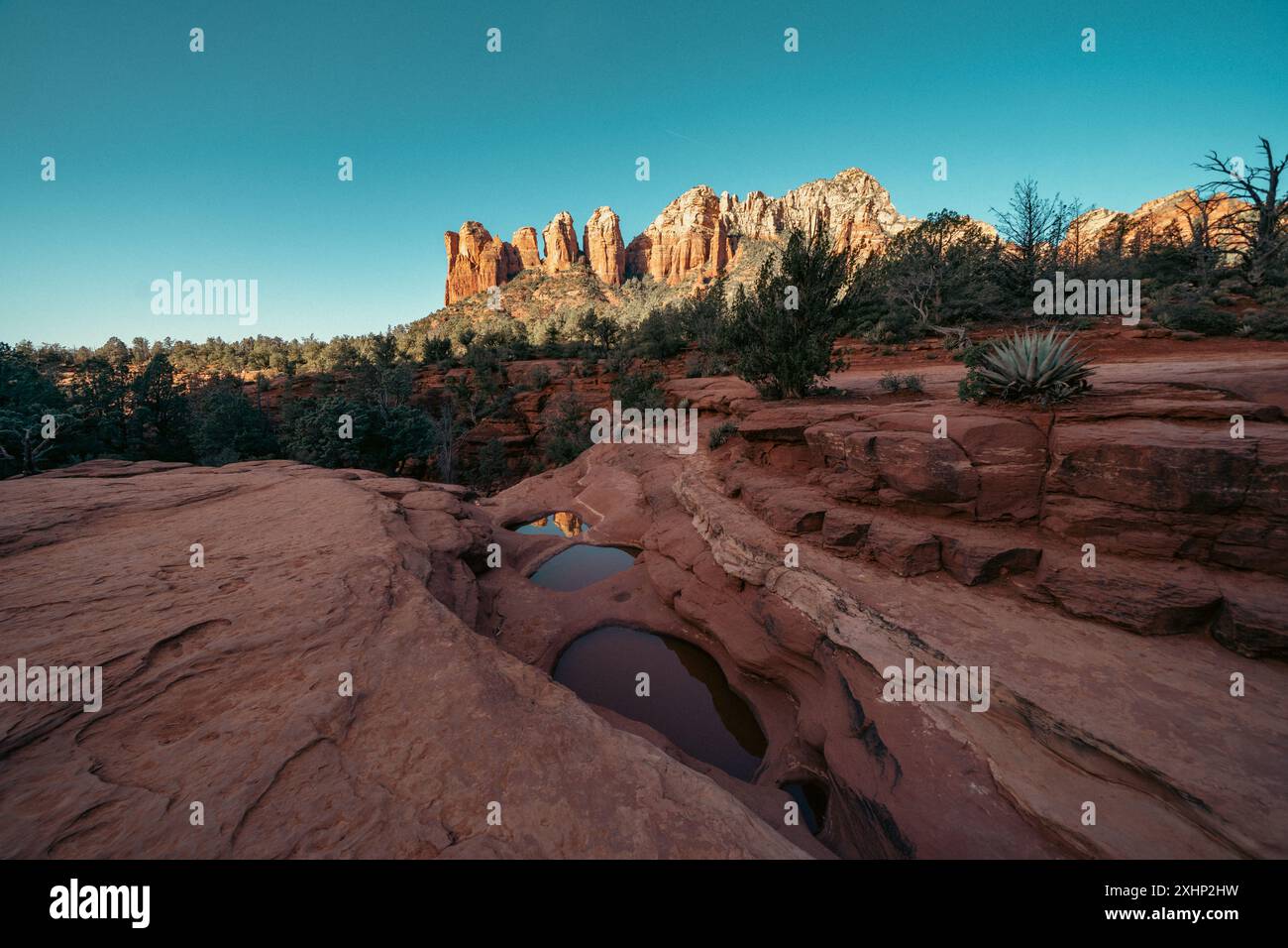 Seven Sacred Pools - Sedona Arizona auf dem Solider Pass Trail Stockfoto