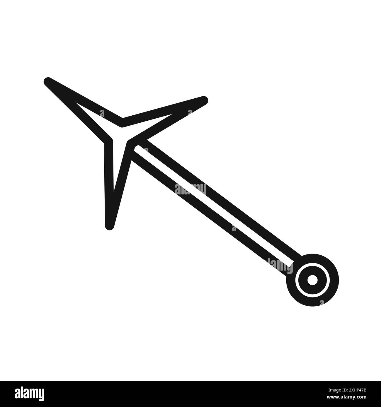 Harpunen-Ikone Schwarze Linie Kunstvektor in schwarz-weiß Umrisse Set Sammlung Zeichen Stock Vektor