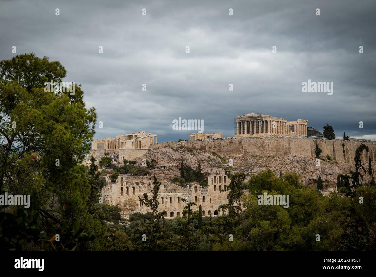 Parthenon, ein ehemaliger Tempel der Göttin Athena, galt als dauerhaftes Symbol des antiken Griechenlands, der Demokratie und der westlichen Zivilisation, ACR Stockfoto