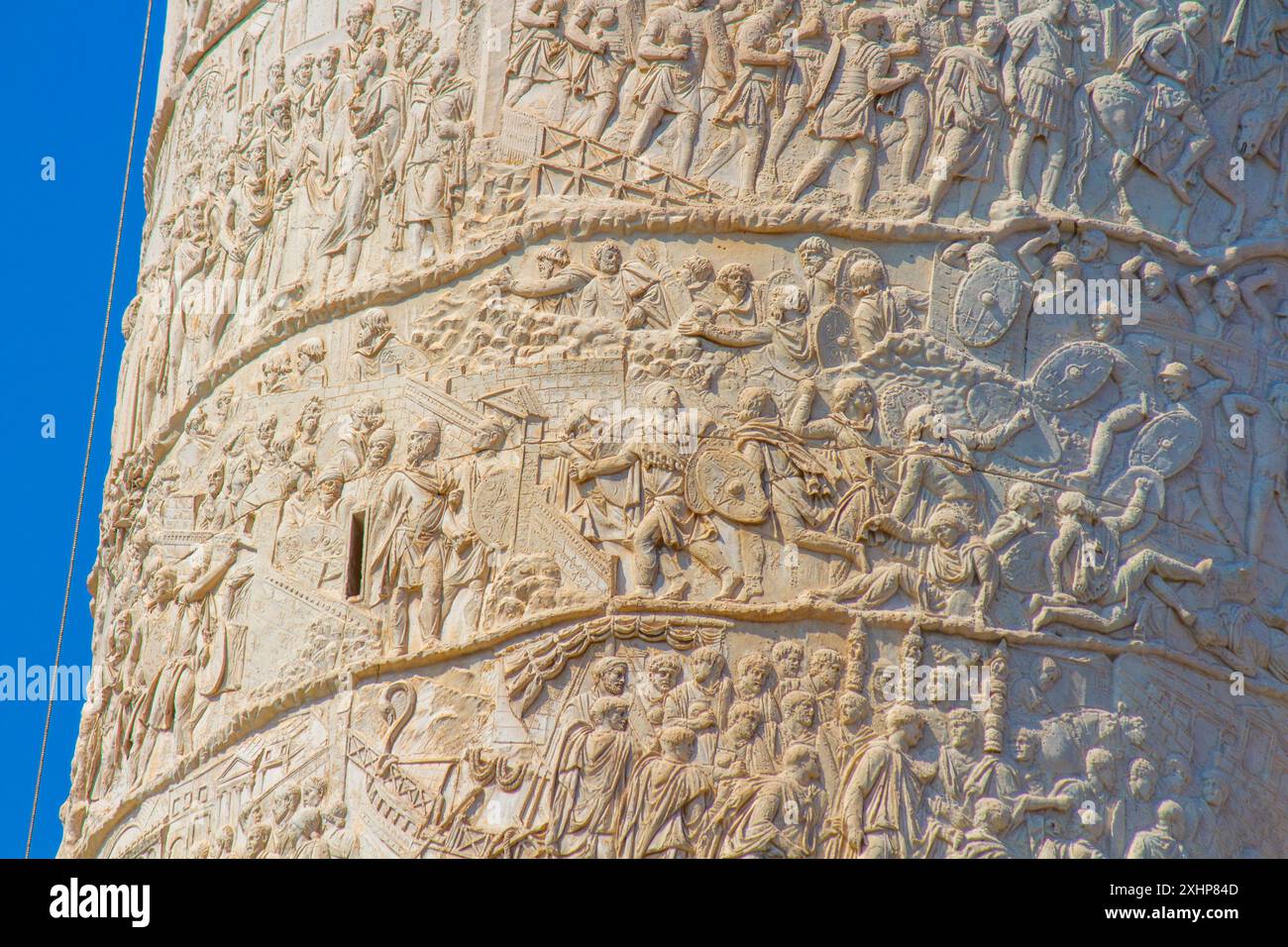 Nahaufnahme der Trajan-Säule. Rom , Italien. Stockfoto