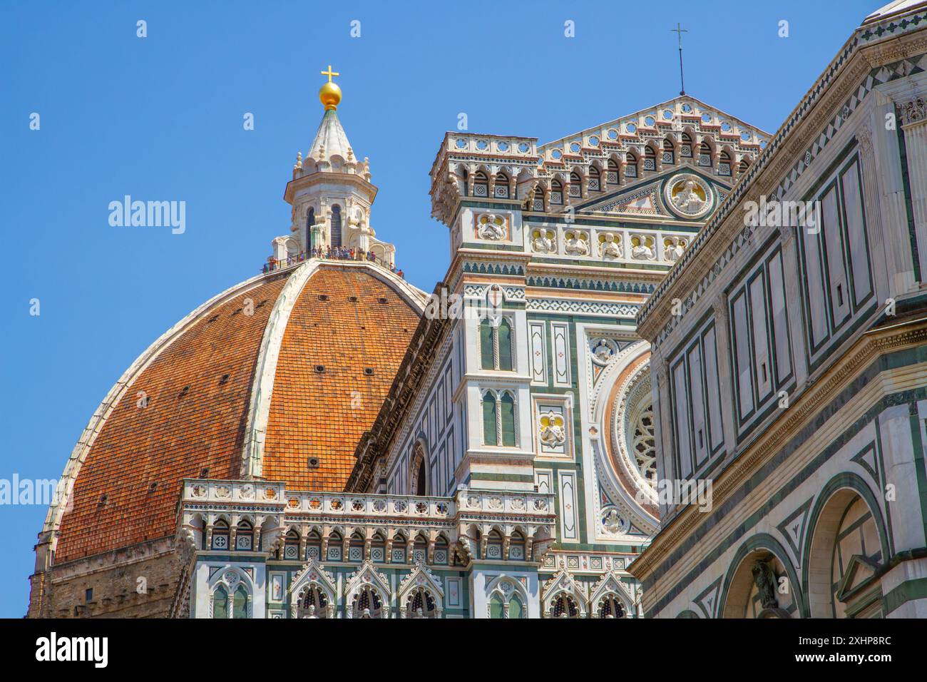 Blick auf die Kathedrale von Florenz mit ihrer Kuppel. Florenz, Toskana, Italien. Stockfoto