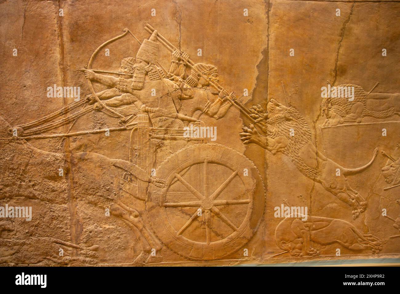 Löwenjagd von Ashurbanipal. British Museum, London, England. Stockfoto
