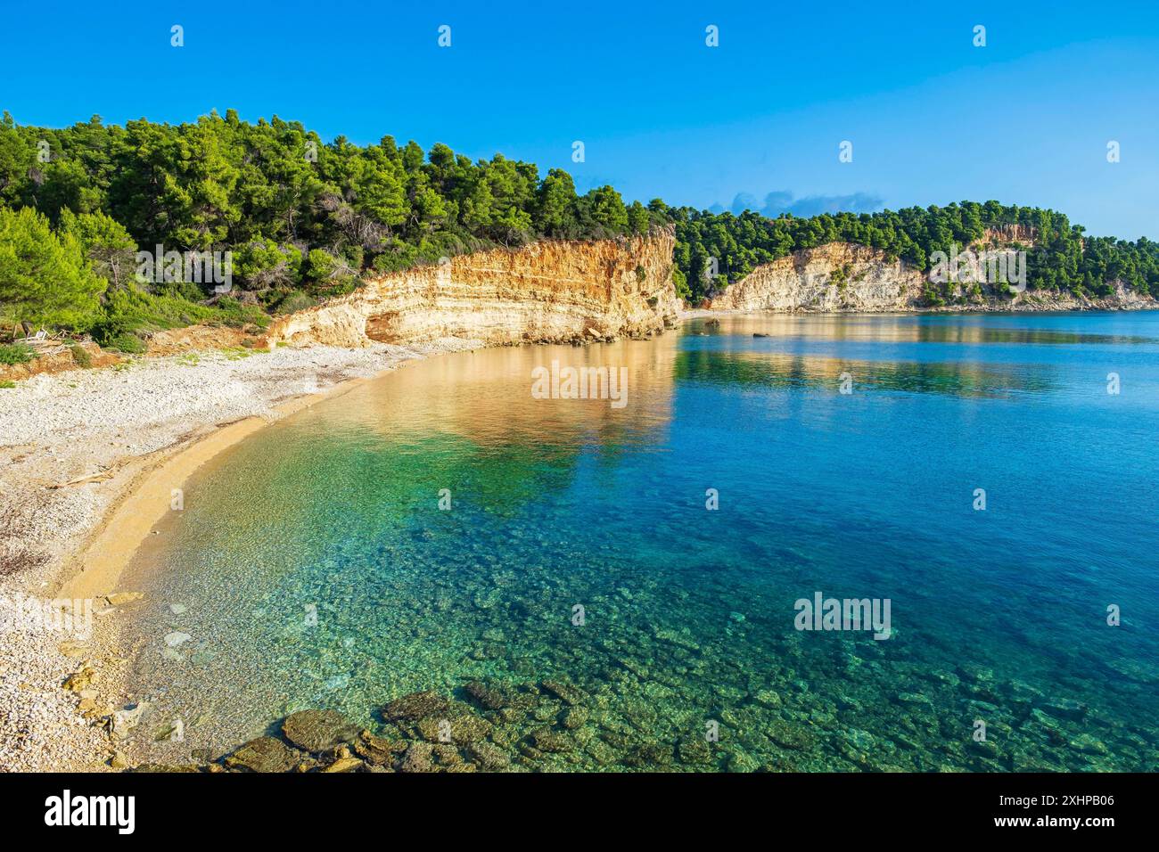 Griechenland, Sporaden-Inselgruppe, Insel Alonissos, Strand von Spartines Stockfoto