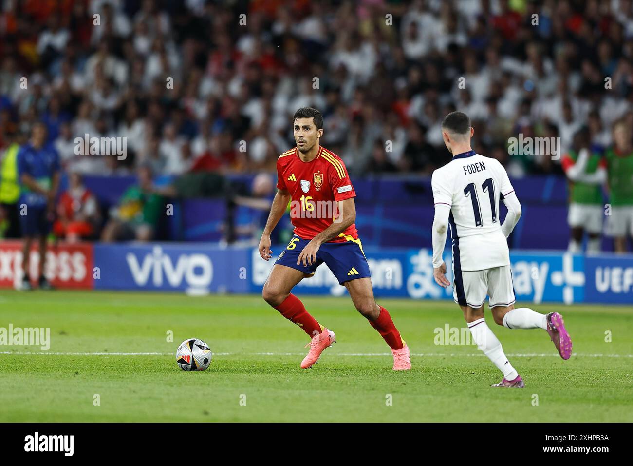 Berlin, Deutschland. Juli 2024. Rodri (ESP) Fußball/Fußball : Endspiel der UEFA-Europameisterschaft Deutschland 2024 zwischen Spanien 2-1 England im Olympiastadion in Berlin. Quelle: Mutsu Kawamori/AFLO/Alamy Live News Stockfoto