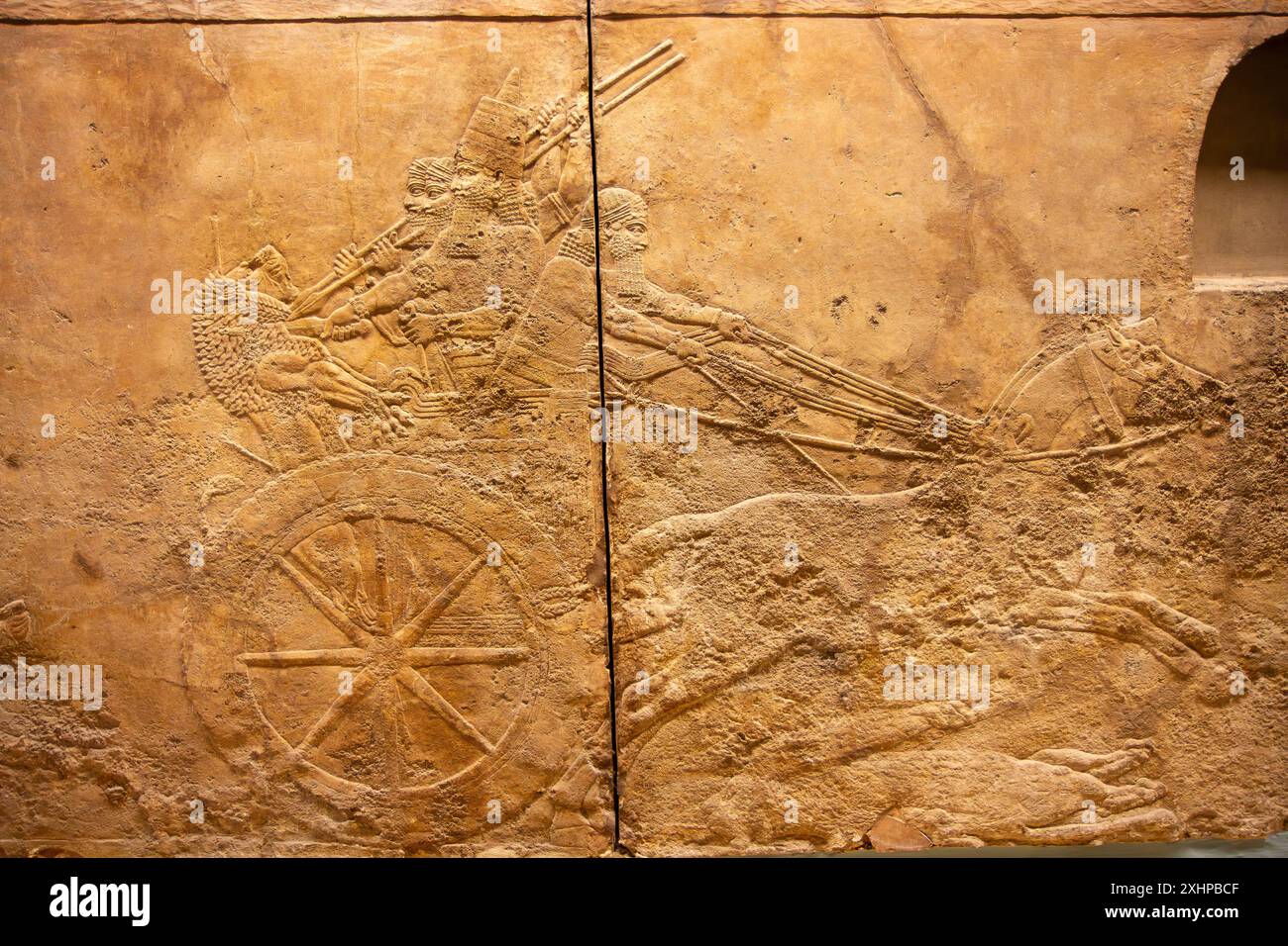 Löwenjagd von Ashurbanipal. British Museum, London, England. Stockfoto