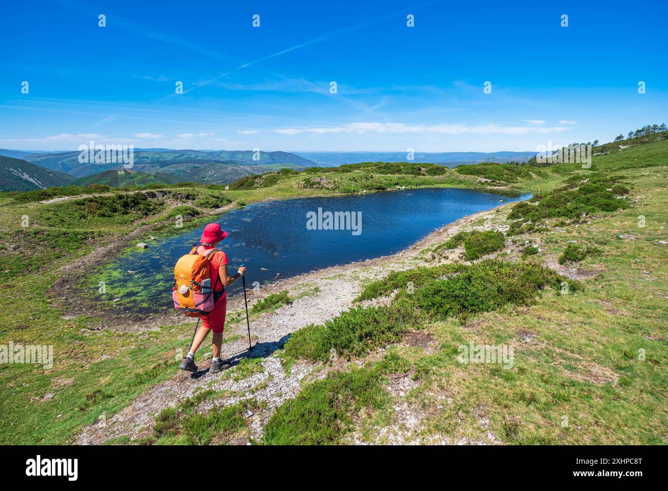 Spanien, Fürstentum Asturien, Gemeinde Allande, Wanderung auf dem Camino Primitivo, alternative Route durch Los Hospitales, spanische Pilgerfahrt Stockfoto