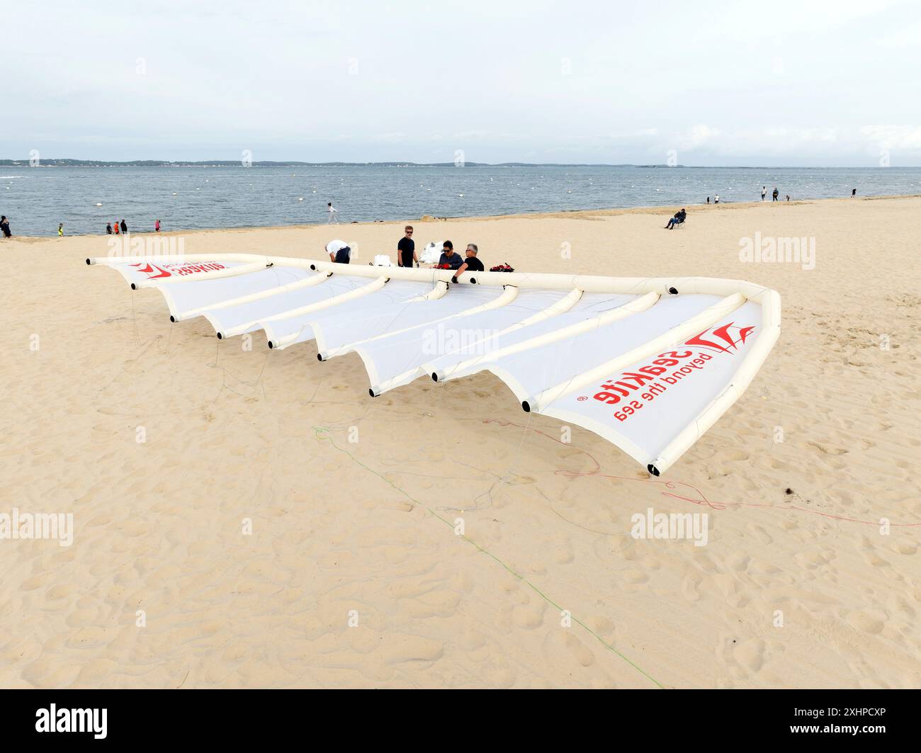 Frankreich, Gironde, Bassin d’Arcachon, der SeaKite ist das Ergebnis der Transformation des Hydraplaneur, des Geschwindigkeitsrekord-Katamarans des NAV Stockfoto