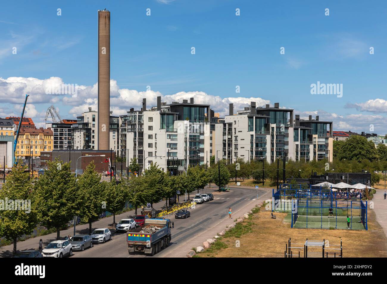 Blick auf Hernesaari, Helsinki Finnland Stockfoto