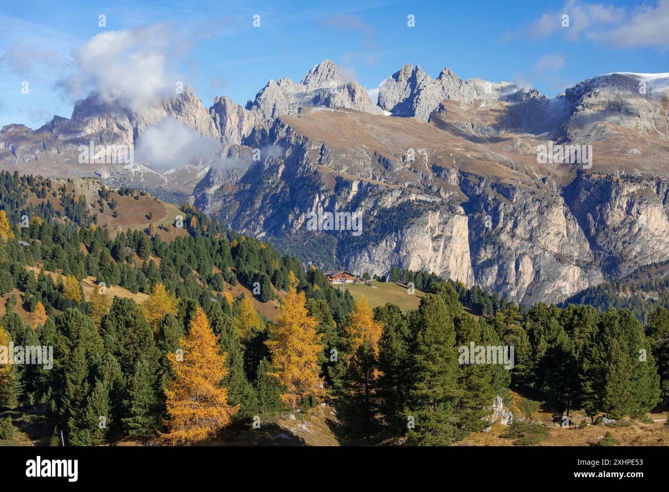 Italien, Region Trentino-Südtirol, Dolomiten, Selva, Gardena und Badia-Tal, Sella-Massiv Stockfoto