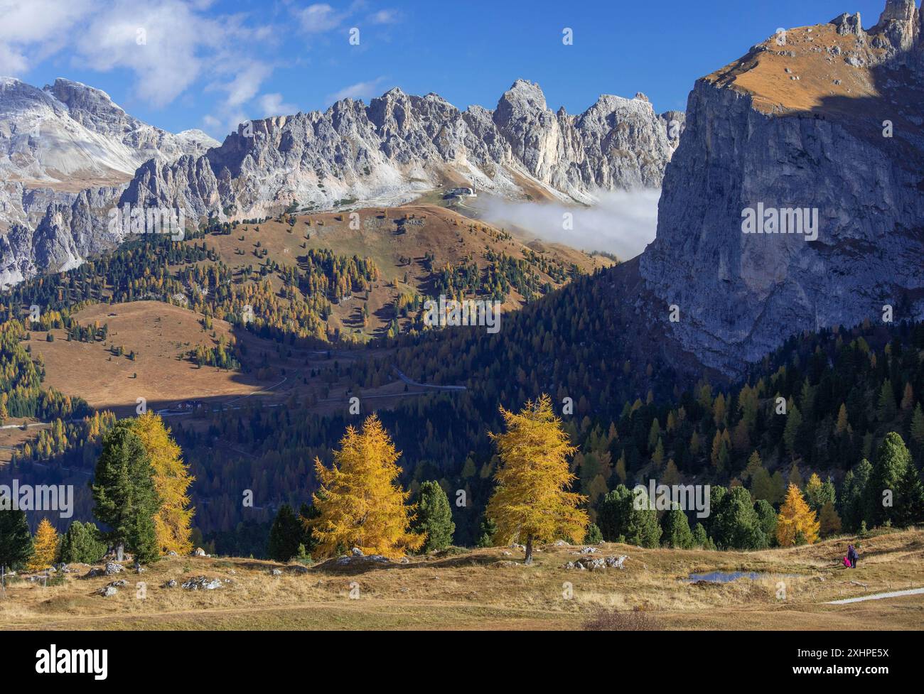 Italien, Region Trentino-Südtirol, Dolomiten, Selva, Gardena und Badia-Tal, Sella-Massiv Stockfoto