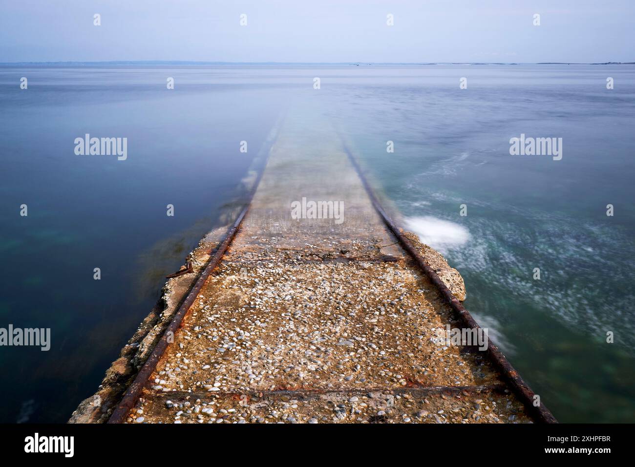 Frankreich, Finistère, Mer d'Iroise, Ile de Molène (Ile-Molène), Charcot Slipway Stockfoto