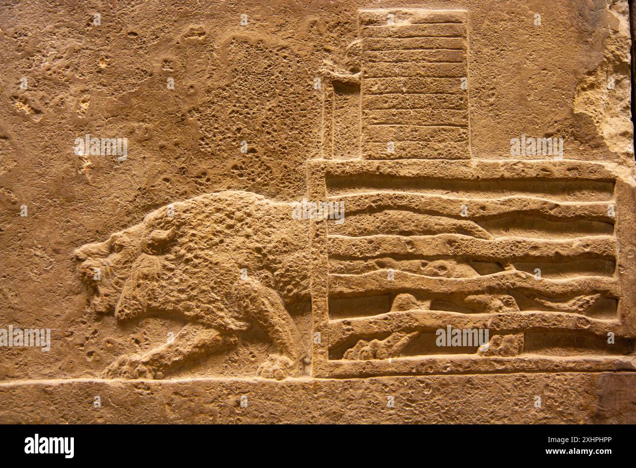 Löwenjagd von Ashurbanipal. British Museum, London, England. Stockfoto