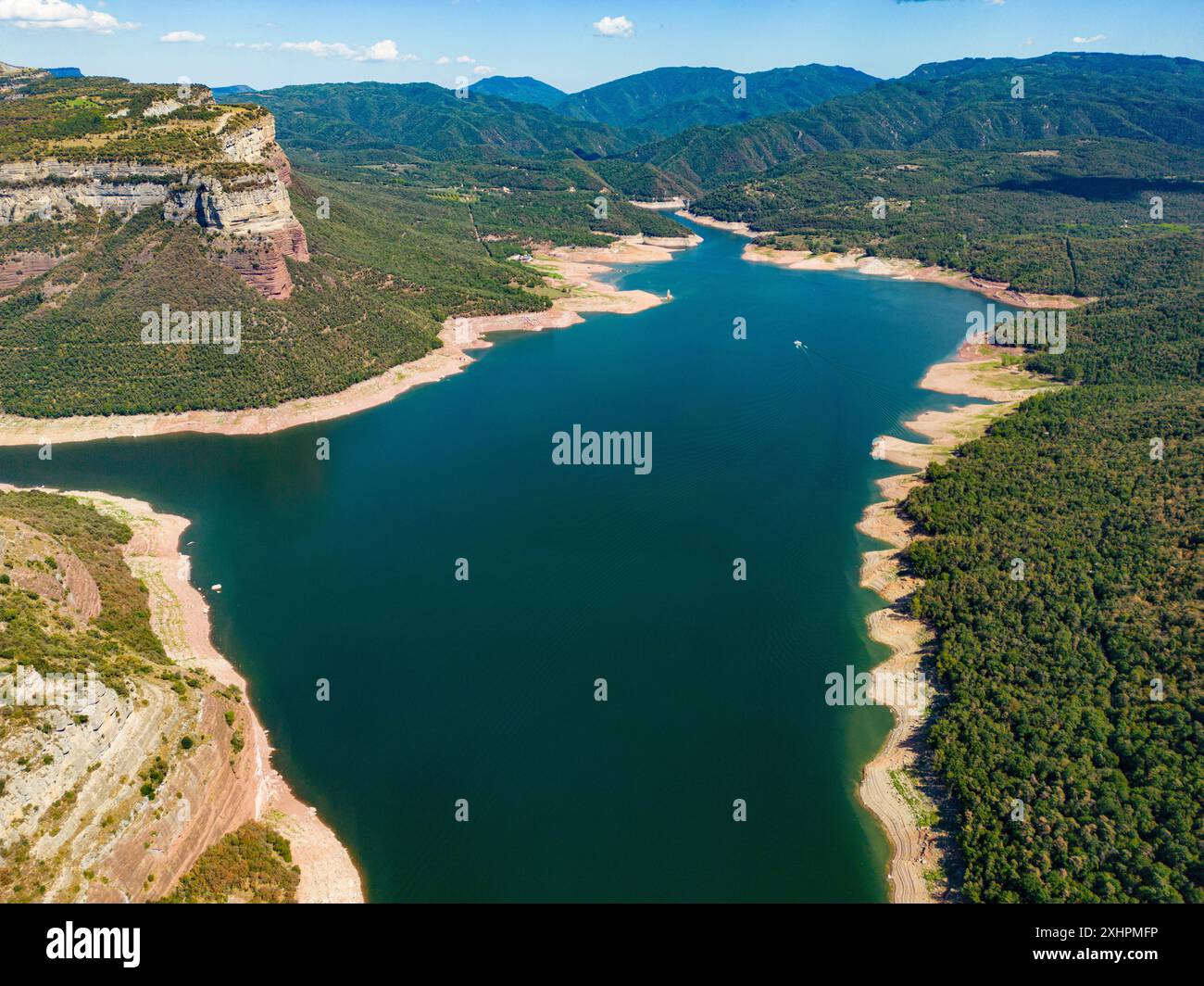 Spanien, Katalonien, Stausee Sau (Pantà de Sau) (Luftaufnahme) Stockfoto