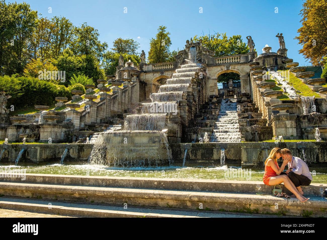 Frankreich, Hauts de seine, Saint Cloud, die nationale Domäne von Saint Cloud, die Grand Cascade Stockfoto