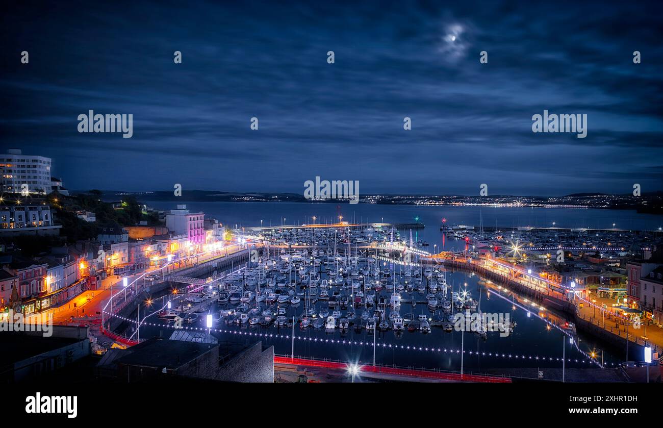 GB - DEVON: Torquay Harbour at Night © Edmund Nagele F.R.P.S. Stockfoto