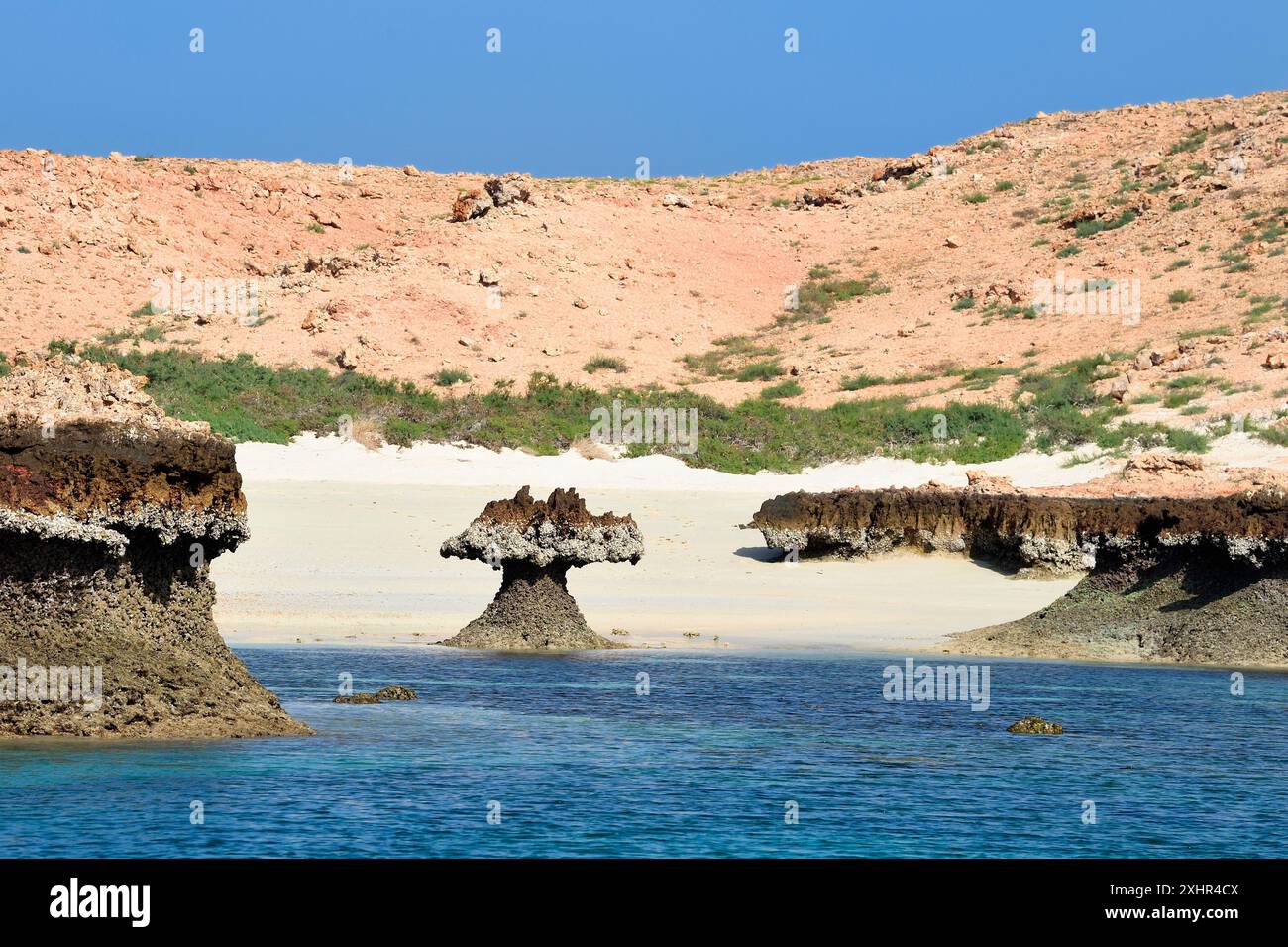 Sultanat Oman, Gouvernement Muscat, Naturschutzgebiet der Daymaniyat-Inseln, Strand Stockfoto