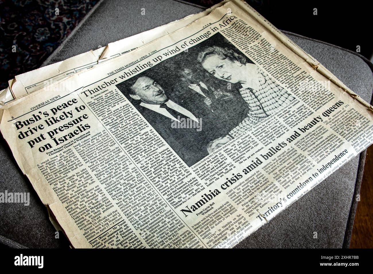 Alte Vintage-Zeitung The Times vom Montag, dem 3. april 1989 Stockfoto Alte Vintage-Zeitung The Times vom Montag, dem 3. april 1989 Stockfoto