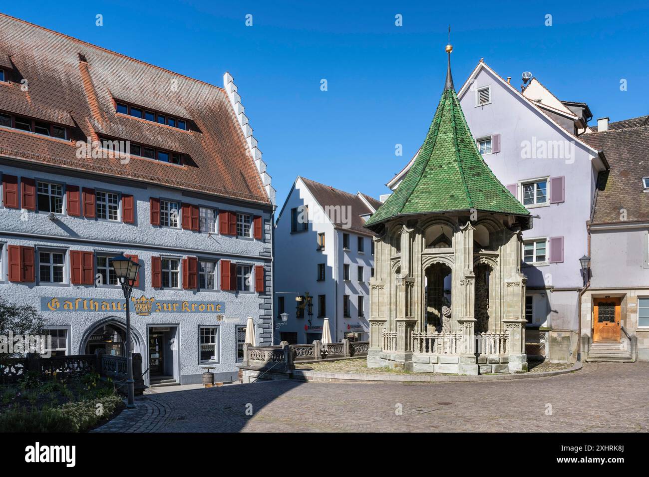 Die im 15. Jahrhundert erbaute Ölbergkapelle vor dem Nikolaiminster in Ueberlingen ist eine der bedeutendsten Stockfoto