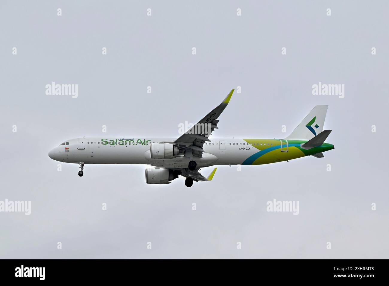Flugzeuge SalamAir, Airbus A321neo, A4O-OXA Stockfoto