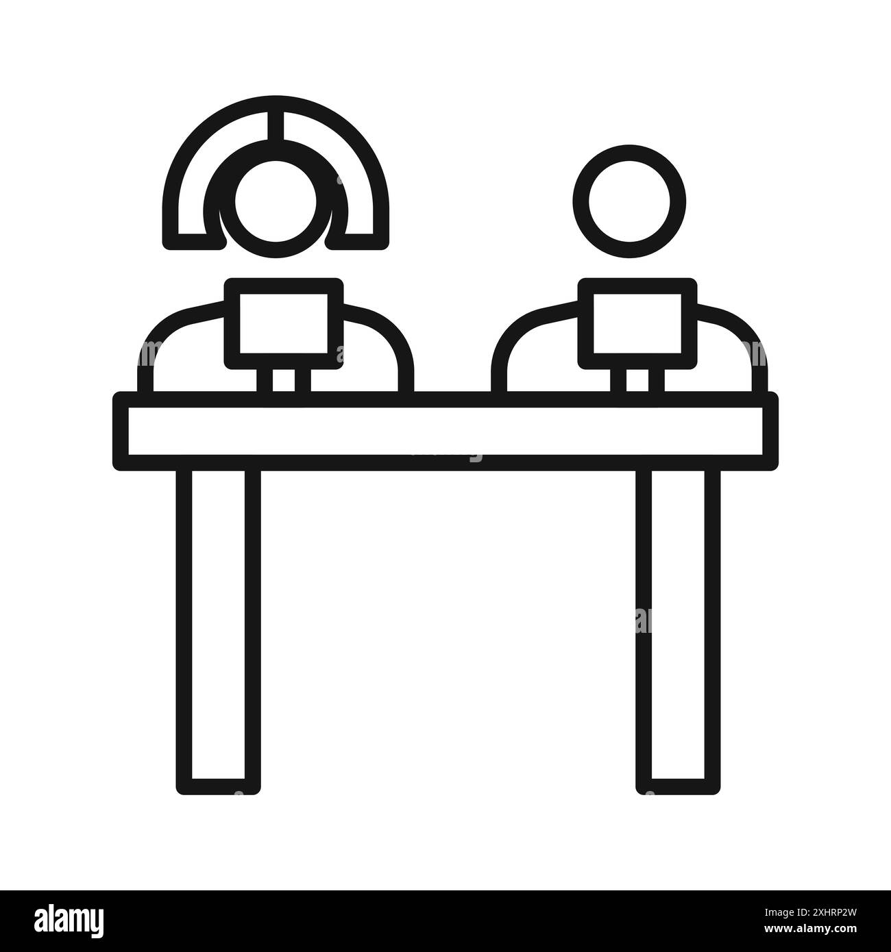 Coworking-Symbol Schwarzer Linie Kunstvektor in schwarz-weiß Umrisse Set Sammlungsschild Stock Vektor