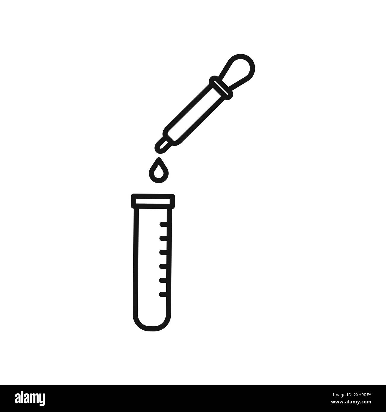 Labortestsymbol Schwarze Linie Art Vektor in schwarz-weiß Umrisse Set Sammlung Zeichen Stock Vektor