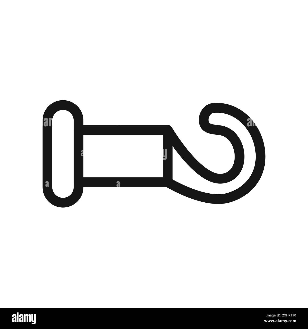 Seilhaken Icon Black Line Art Vektor in schwarz-weiß Umrisse Set Collection Schild Stock Vektor