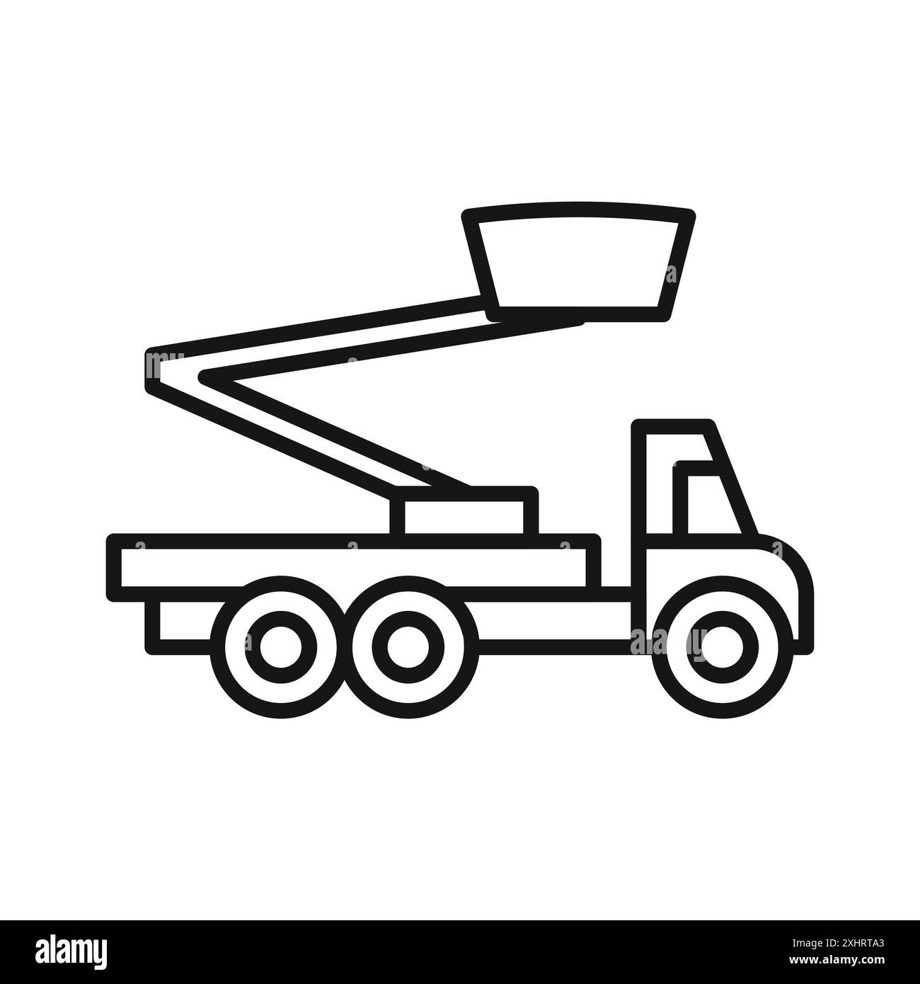 Rescue Truck Basket Icon Schwarzer Linie Art Vektor in schwarz-weiß Umriss Set Sammlung Zeichen Stock Vektor